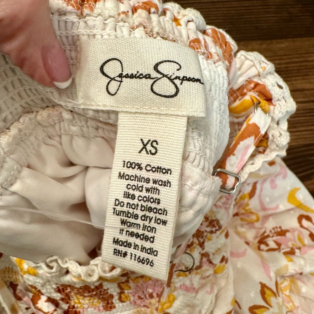 NWOT Jessica Simpson Juniors Floral Sundress Size XS Boho Festival - Picture 3 of 5